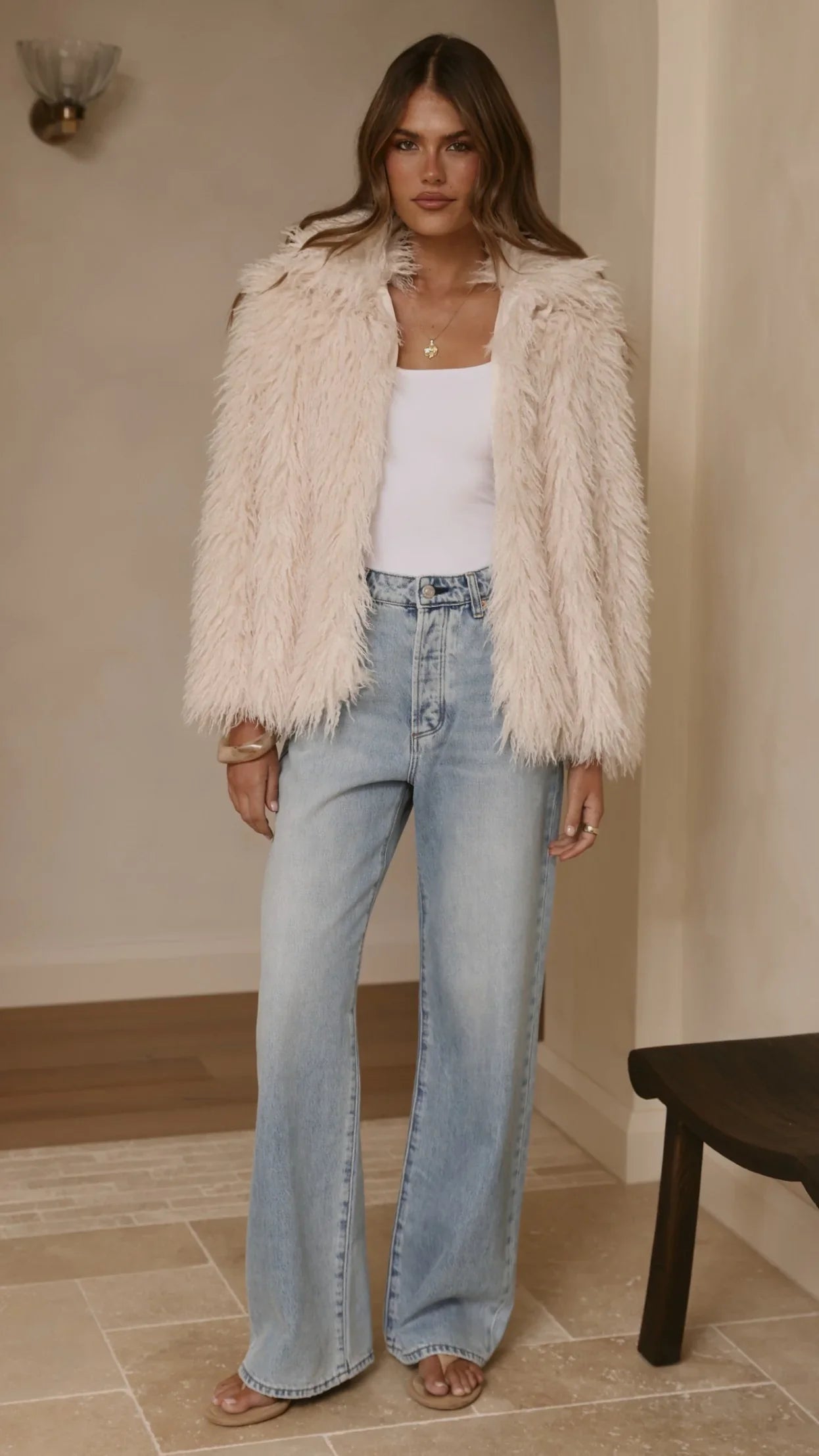 Chantelle Fur Jacket Cream