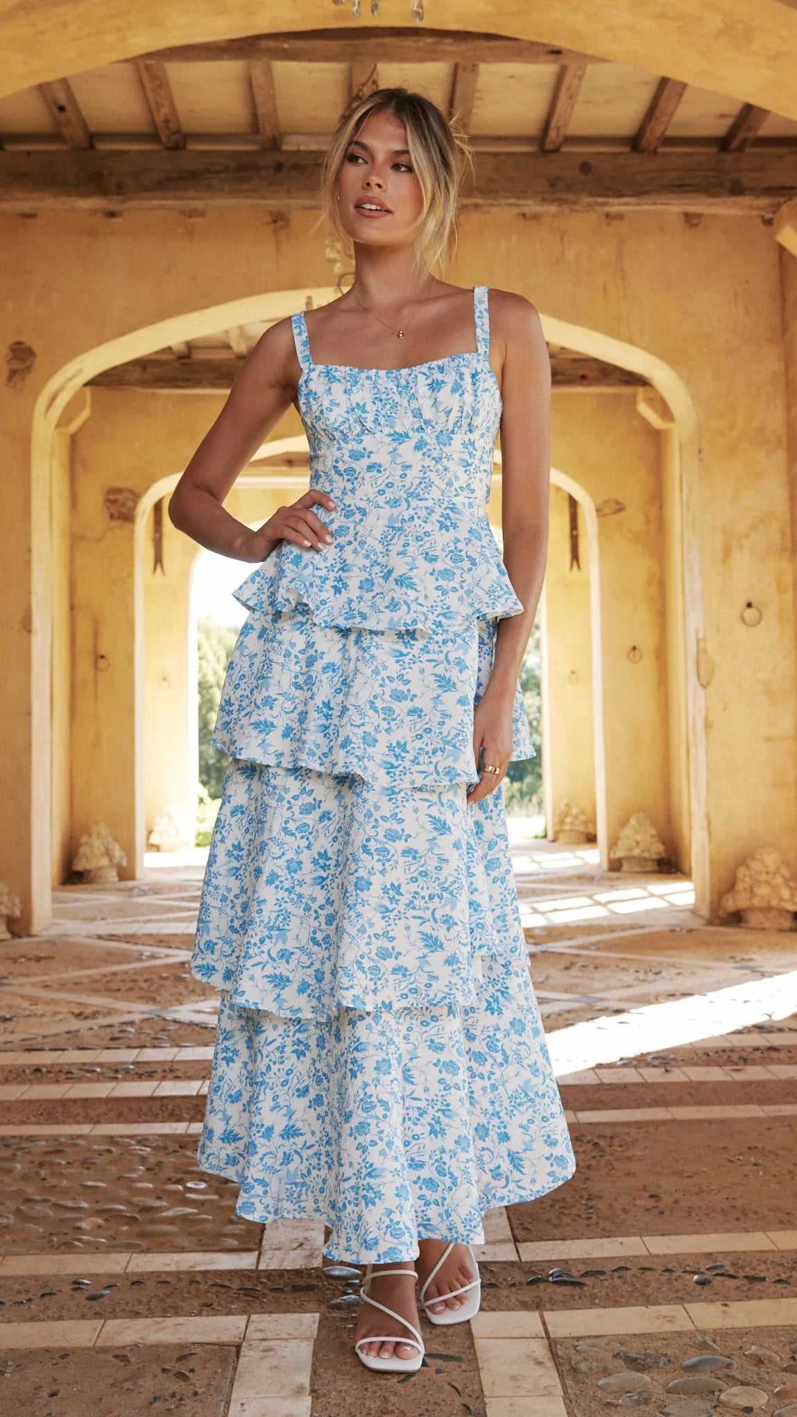 Page Maxi Dress Blue Floral
