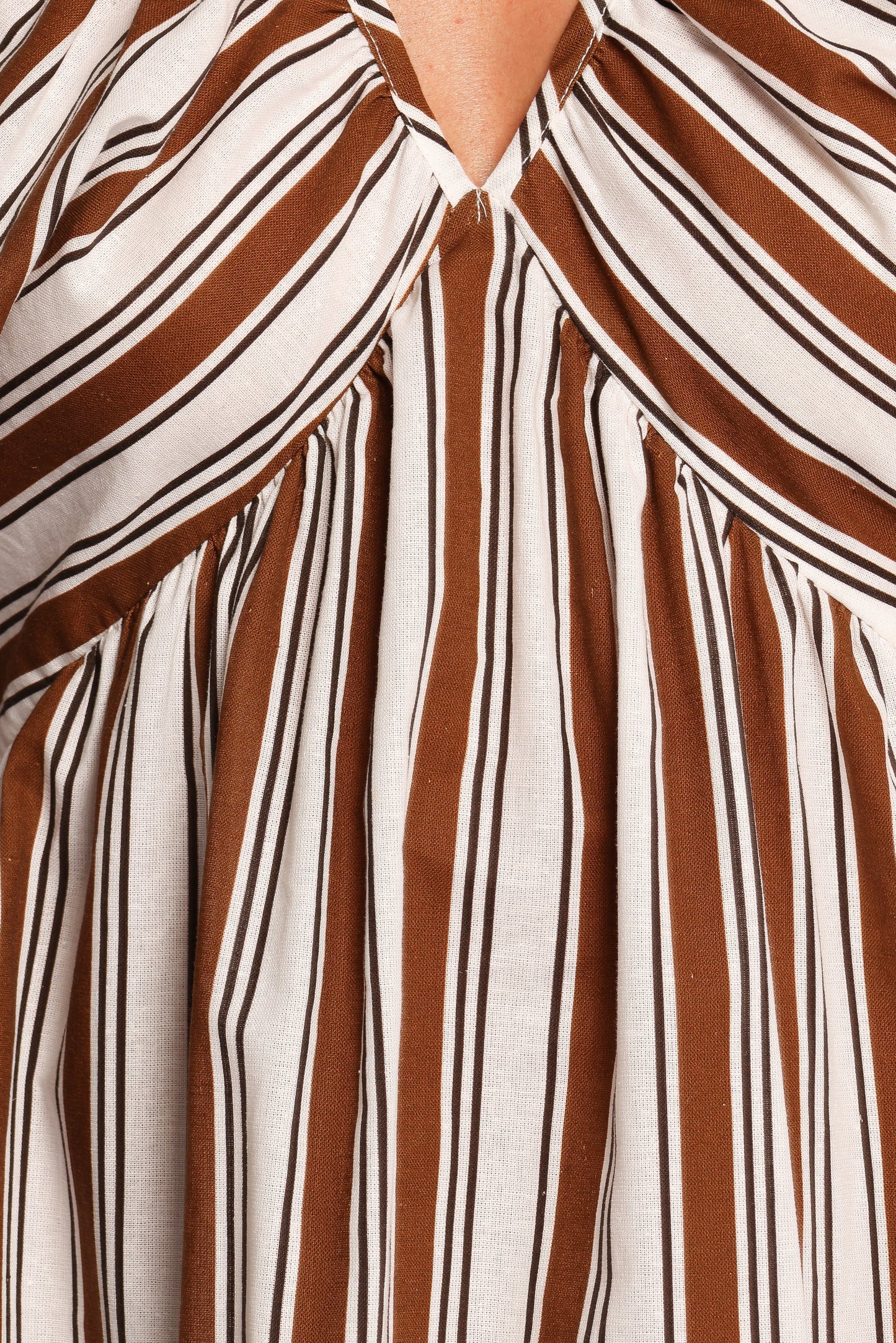 Sullivan Puff Sleeve Maxi Dress Chocolate Stripe