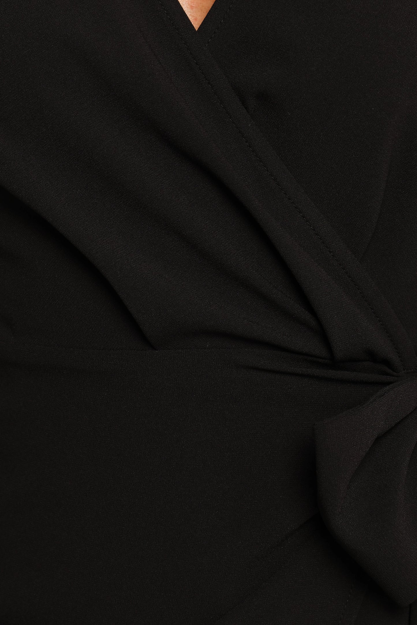 Lilian Long Sleeve Wrap Mini Dress Black