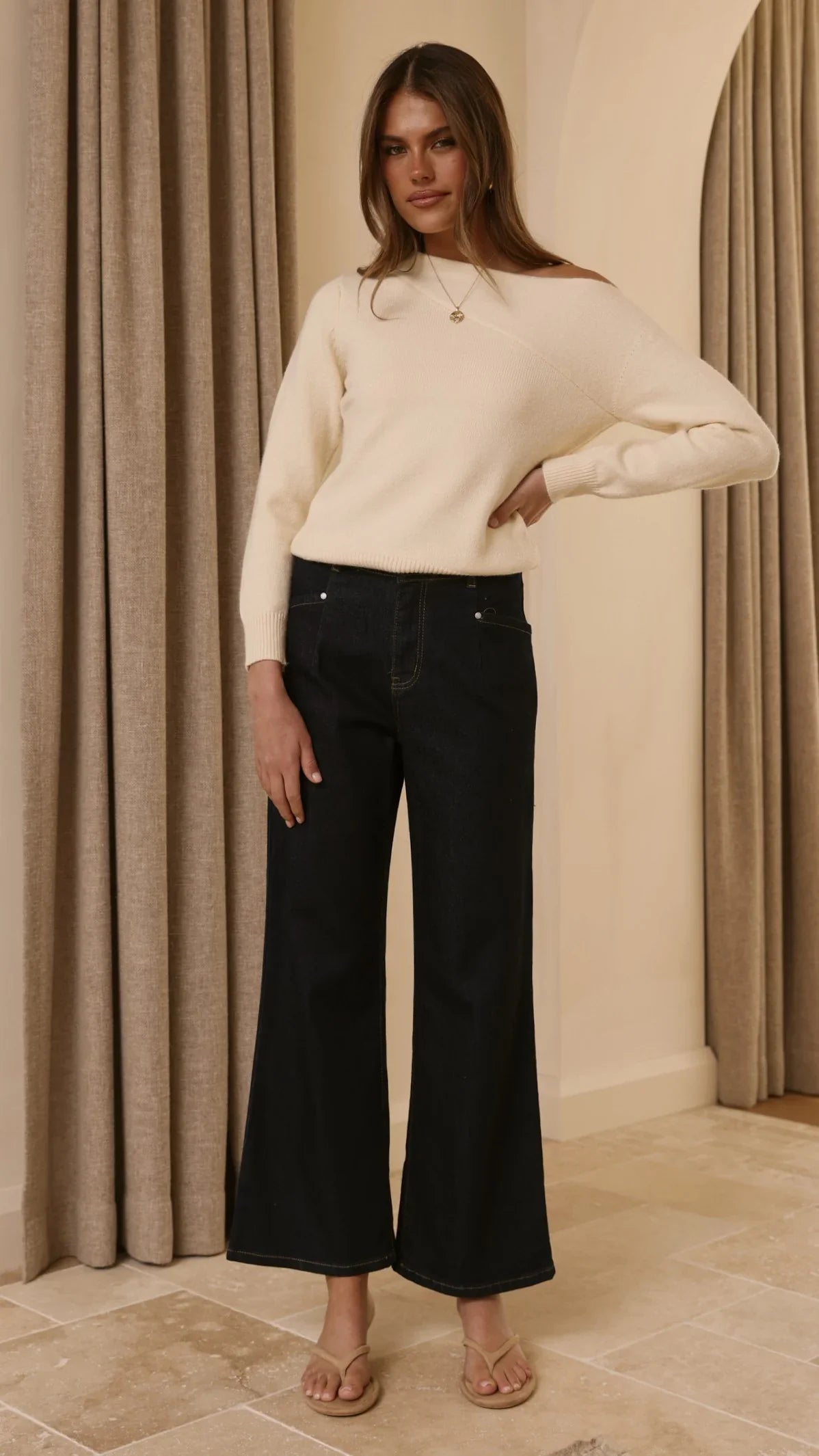 Zayleigh Straight Leg Jeans Dark Denim