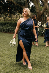 Nadia One Shoulder Maxi Dress Navy
