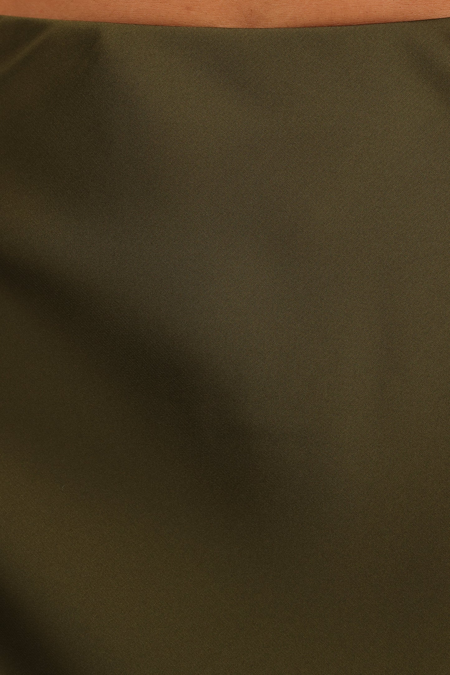 Nellie Satin Midi Skirt Olive