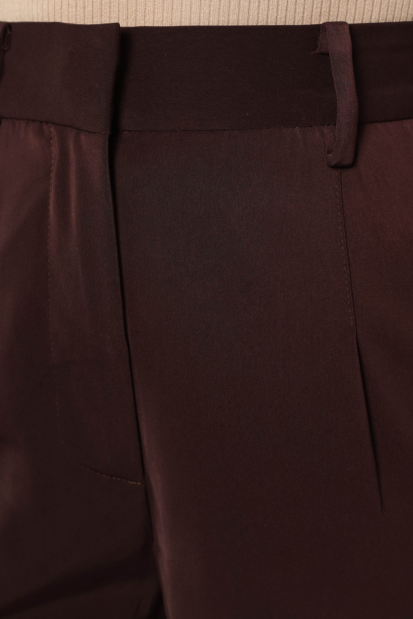 Neveah Silky Wide Leg Trousers Merlot