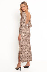 Gisella Long Sleeve Midi Brown Floral