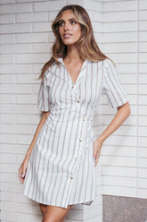 Hayes Mini Dress Blue Stripe