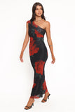 Gerri Off Shoulder Maxi Dress Black Floral