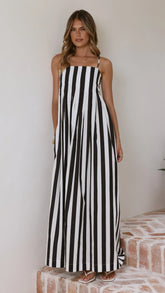 Pippa Maxi Dress Black Stripe