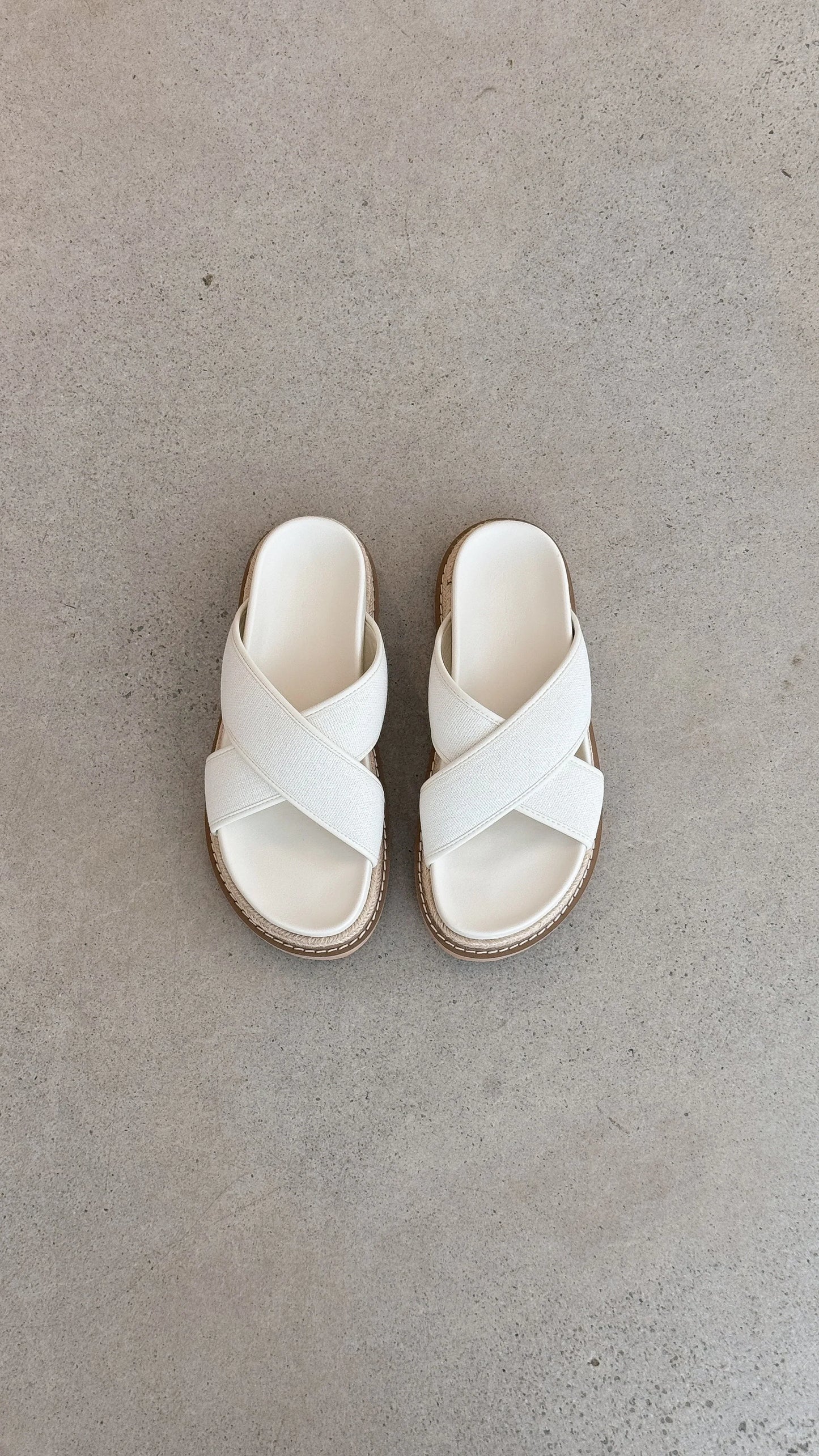 Aysha Slides Cream Linen