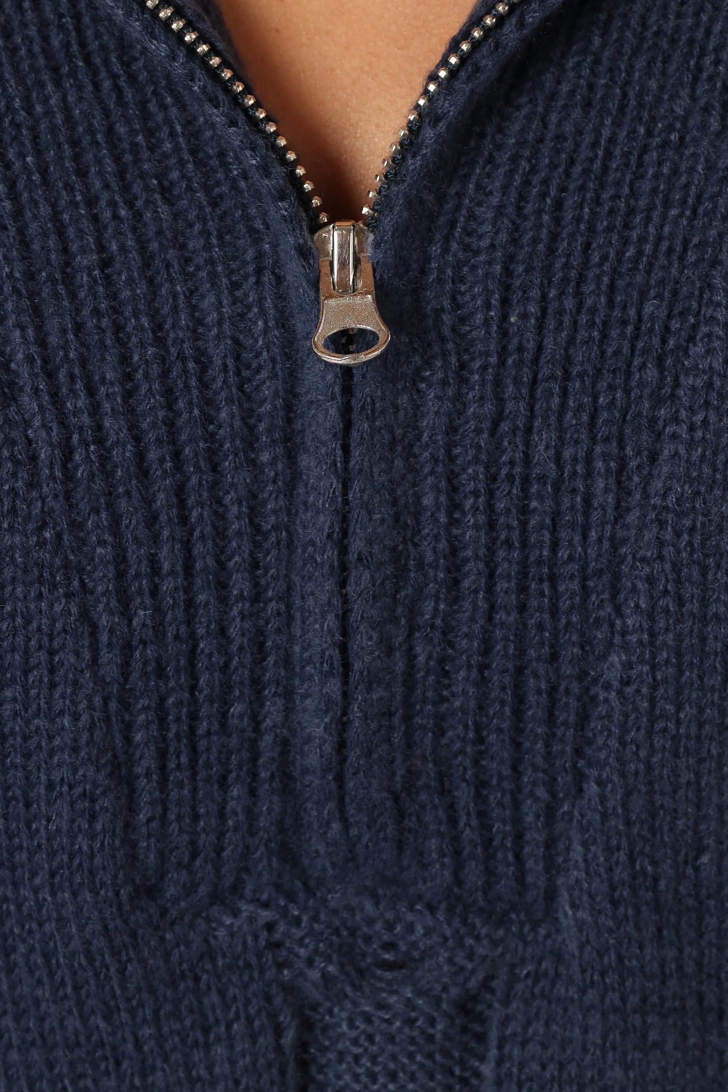 Viara Quarter Zip Knit Sweater Navy
