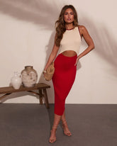 Solstice Muse Knit Cut Out Midi Dress