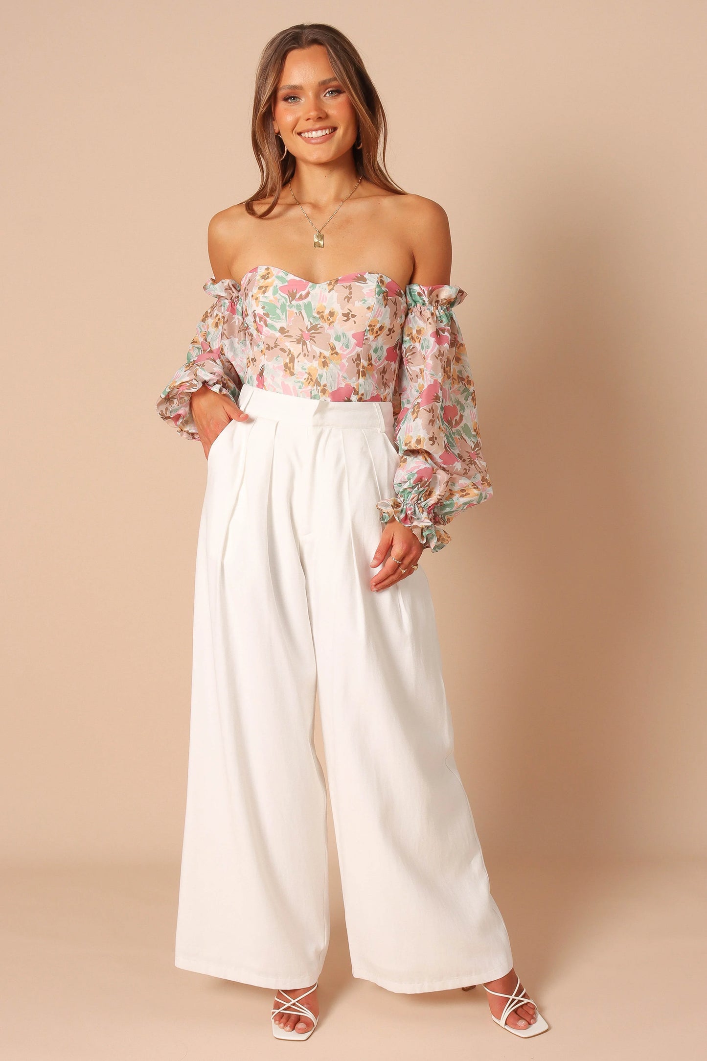 Acantha Bodysuit Beige Floral