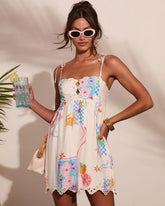 Summer Shore Novelty Print Mini Dress
