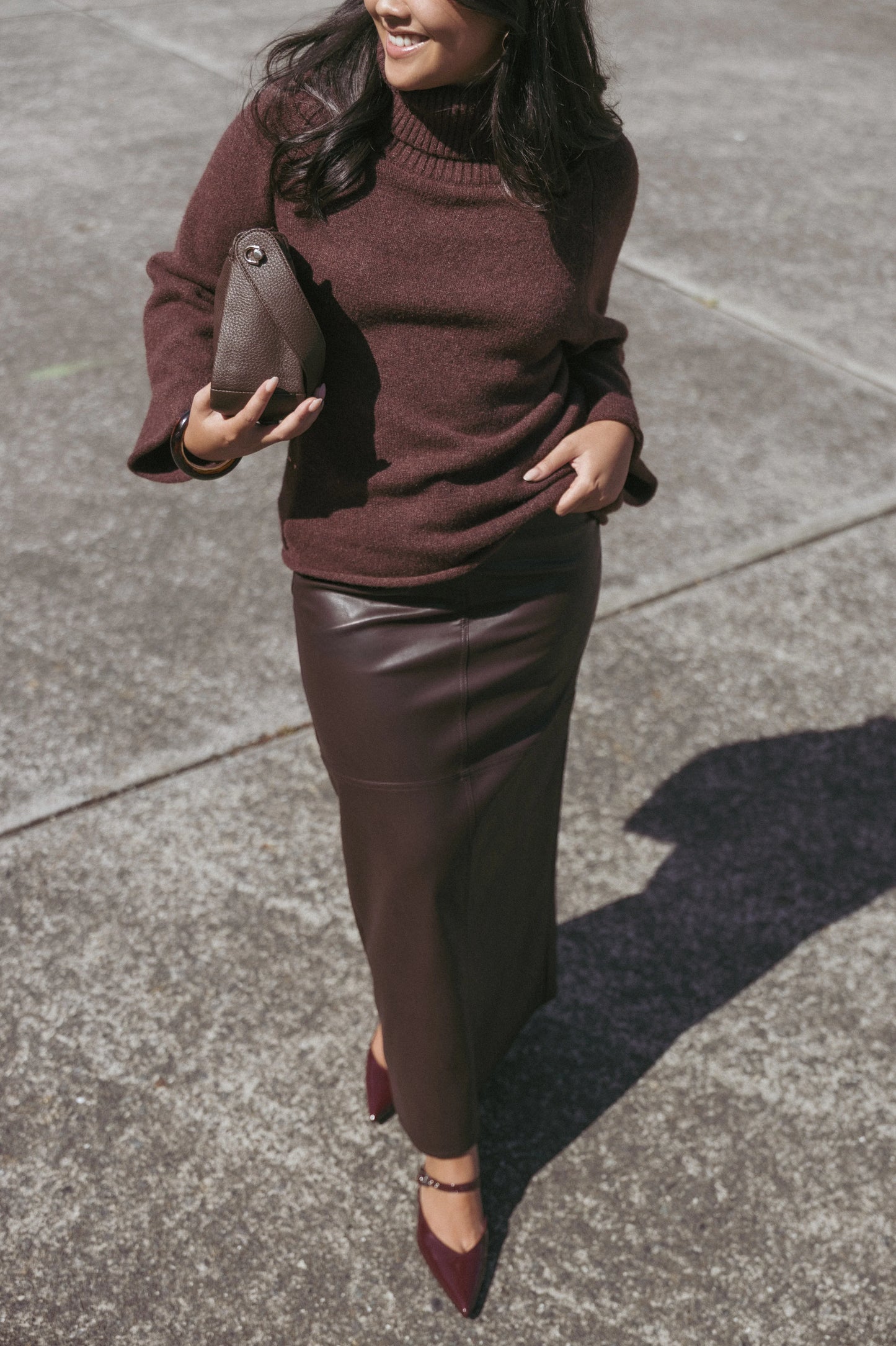 Bindy Cowlneck Knit Sweater Brown