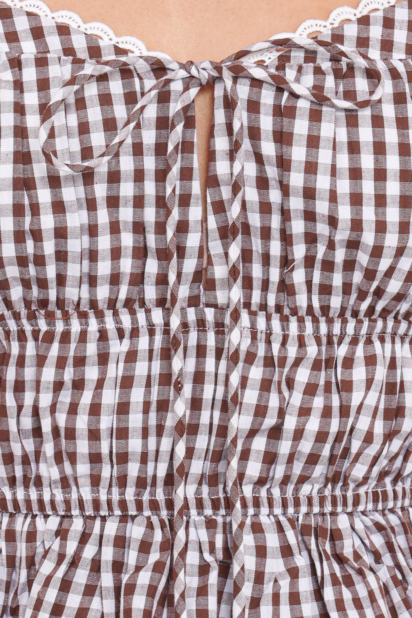 Saphia Top Brown Gingham