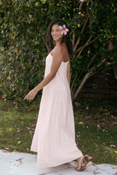 Bethany Strapless Midi Dress Rosewater