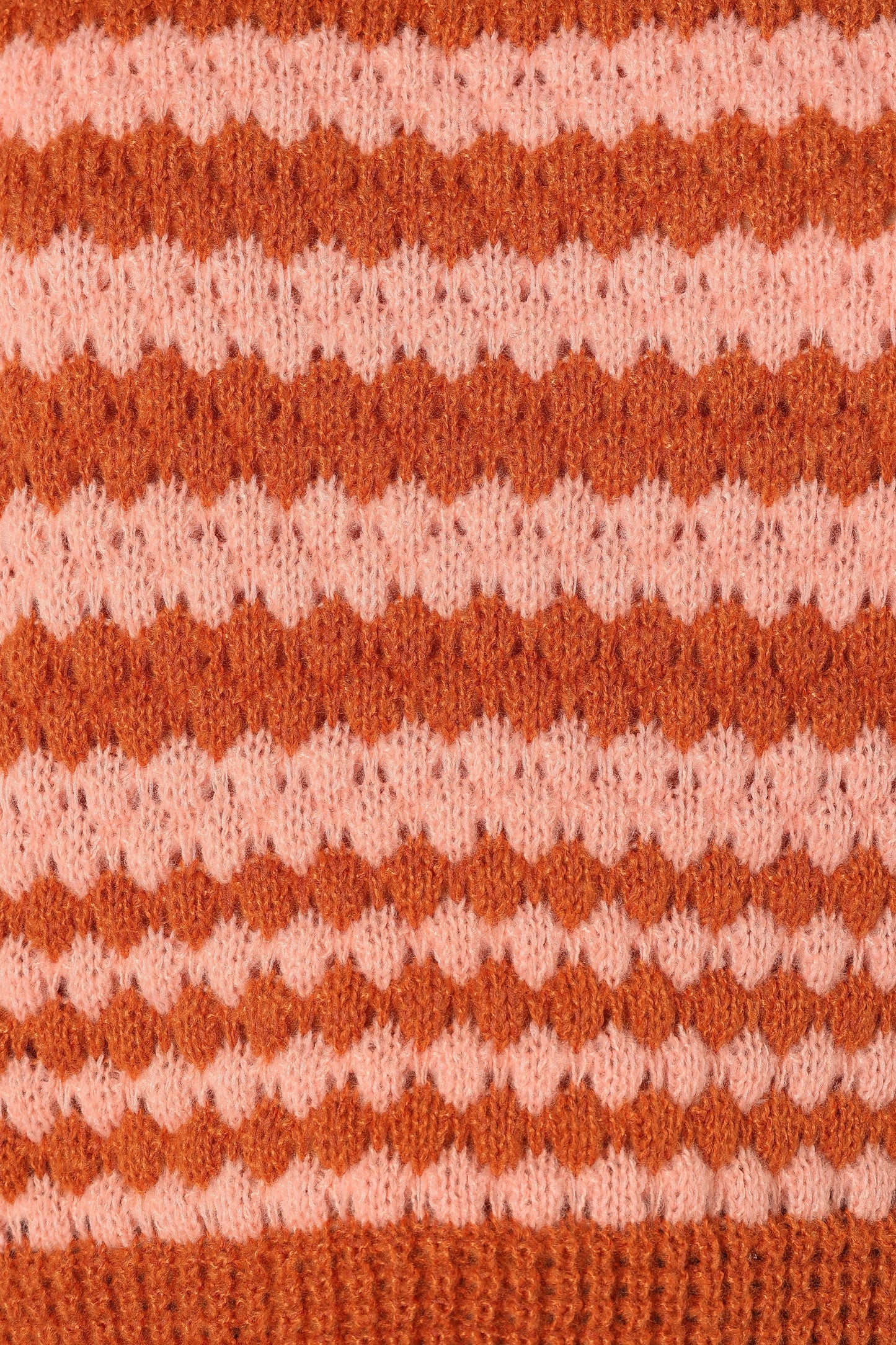 Yasmin Striped Crewneck Knit Sweater Orange Pink