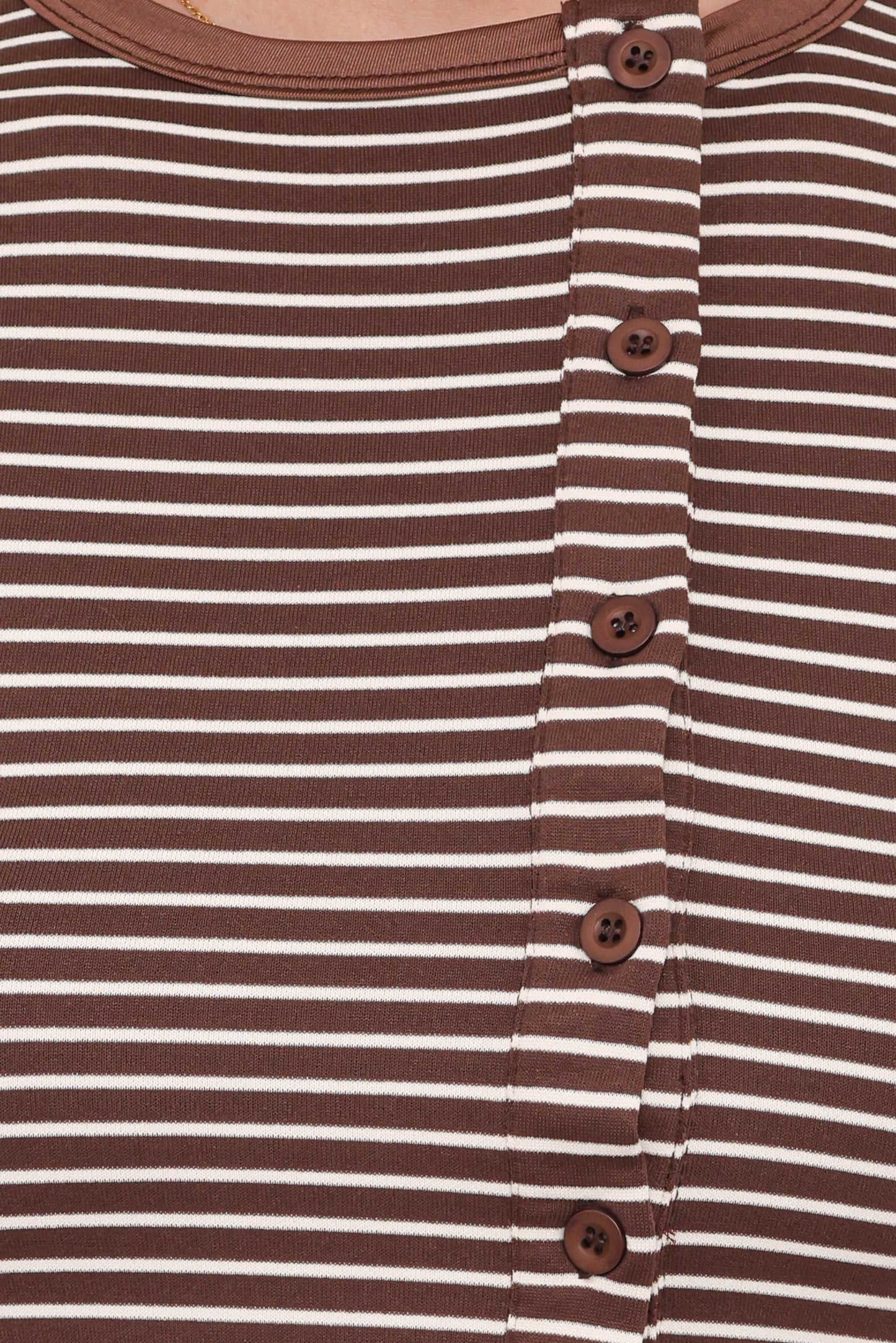 Adeline Two Piece Set Brown Cream Stripe