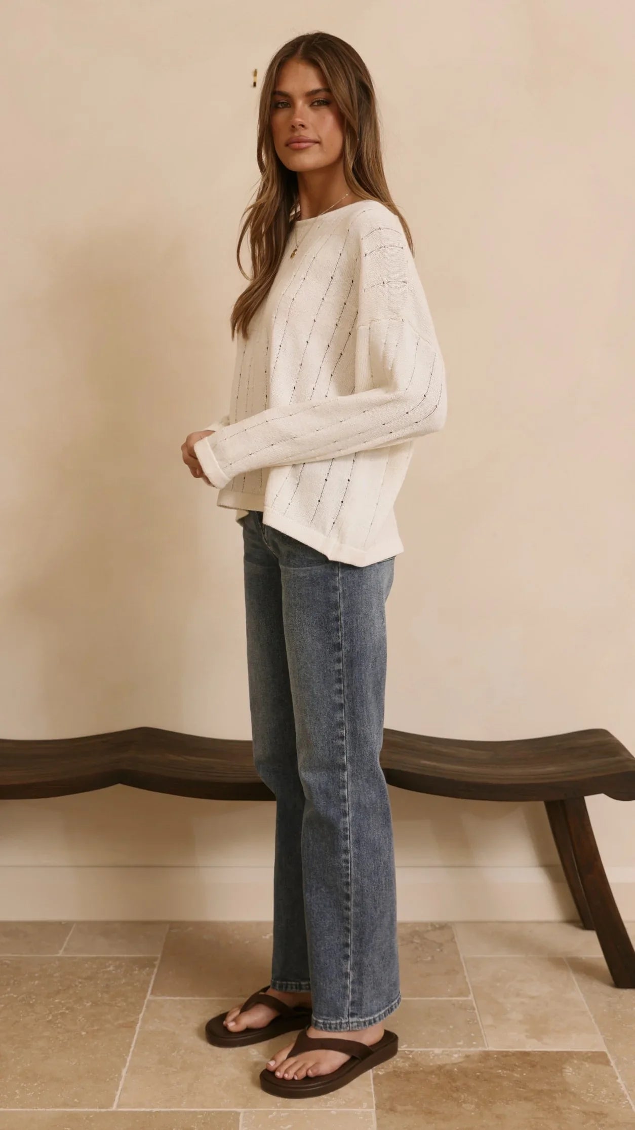 Zana Straight Leg Jeans Mid Blue