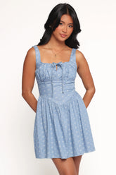 Shelton Mini Dress Floral Denim