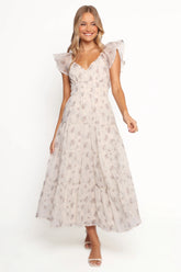 Talia Maxi Dress Cream Multi Floral