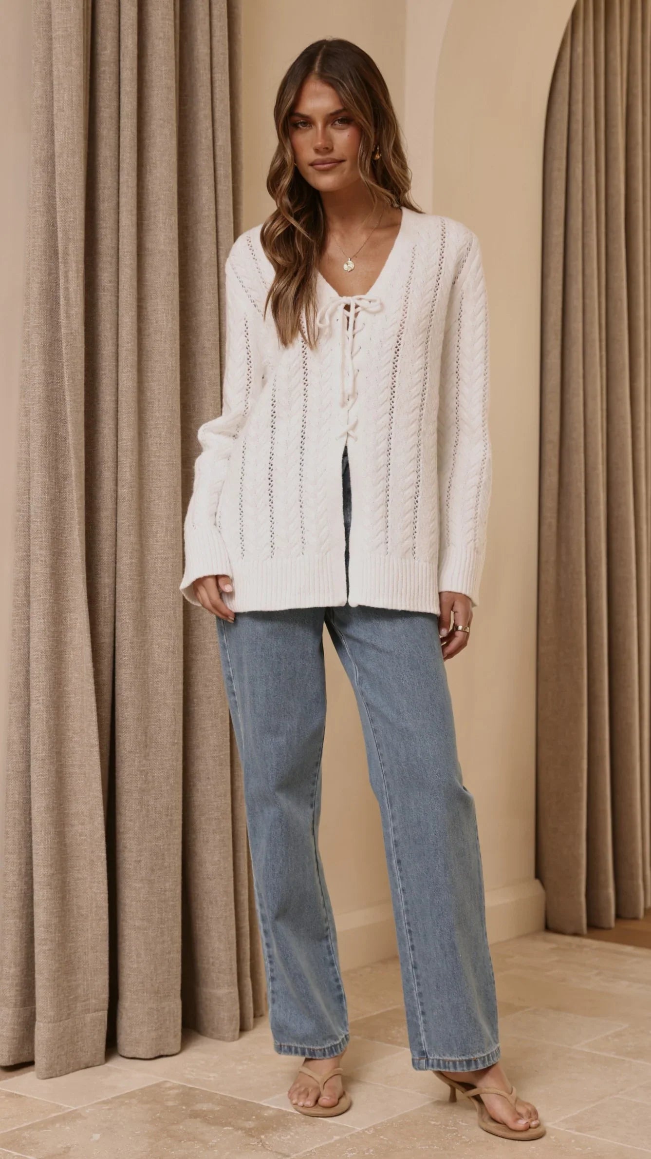 Georgia Knit Top White