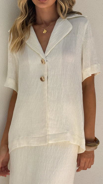 Razi Button Up Shirt Ivory