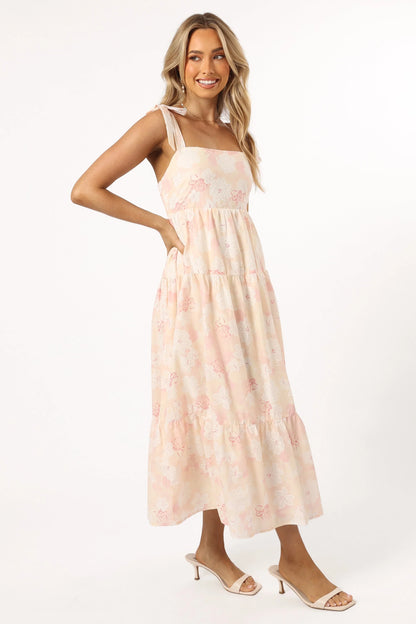 Andi Midi Dress Pink White Floral