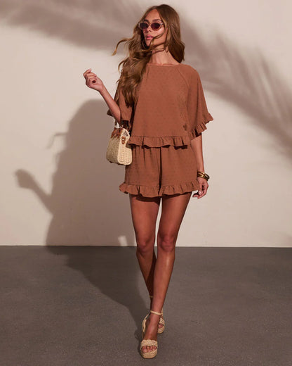 Sun Flare Ruffle Mid Rise Shorts