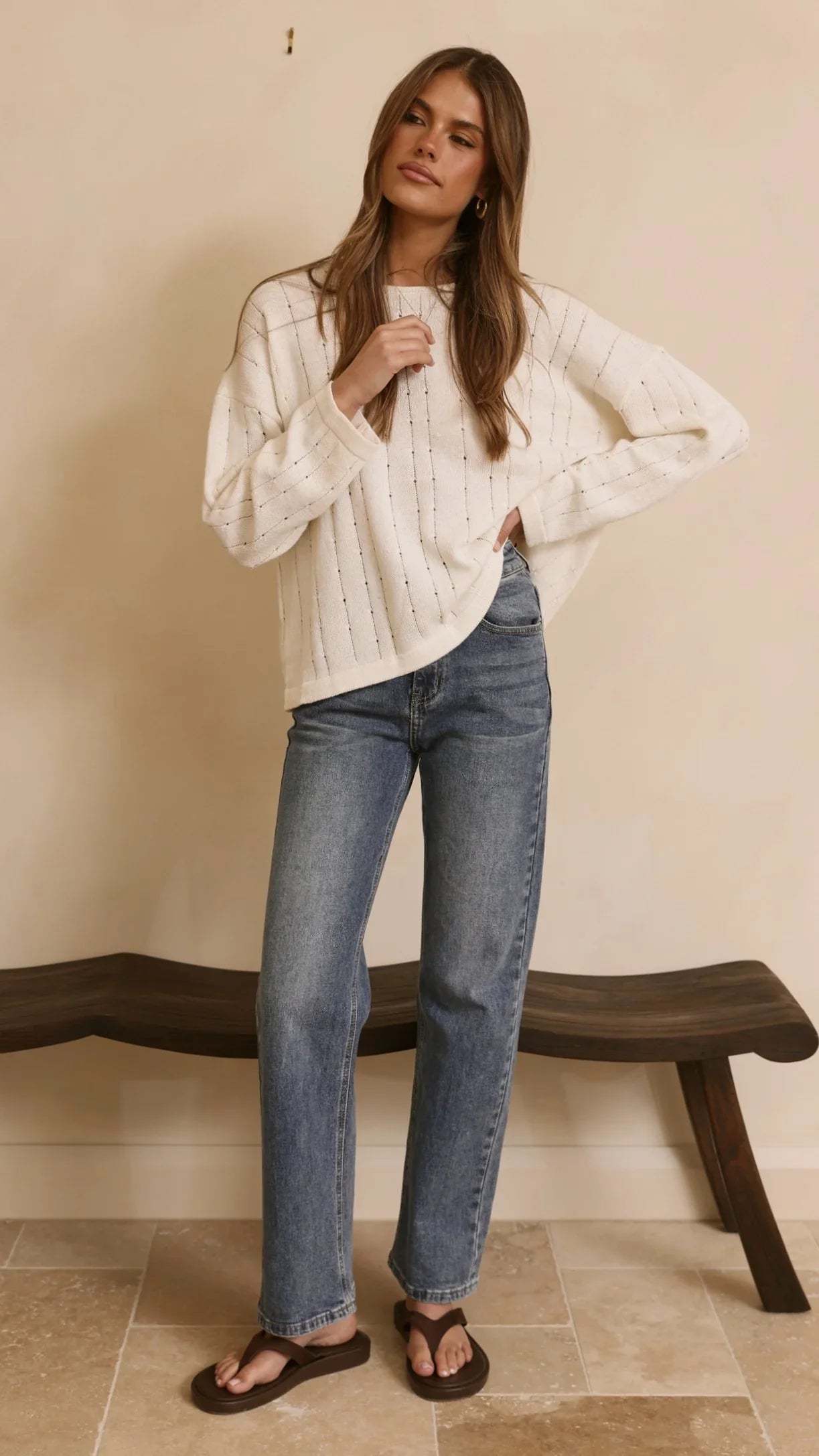 Zana Straight Leg Jeans Mid Blue
