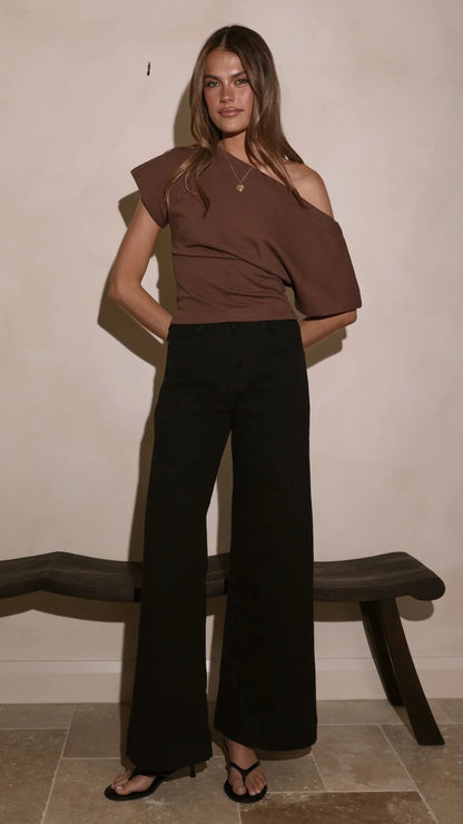Zandra Wide Leg Jeans Black