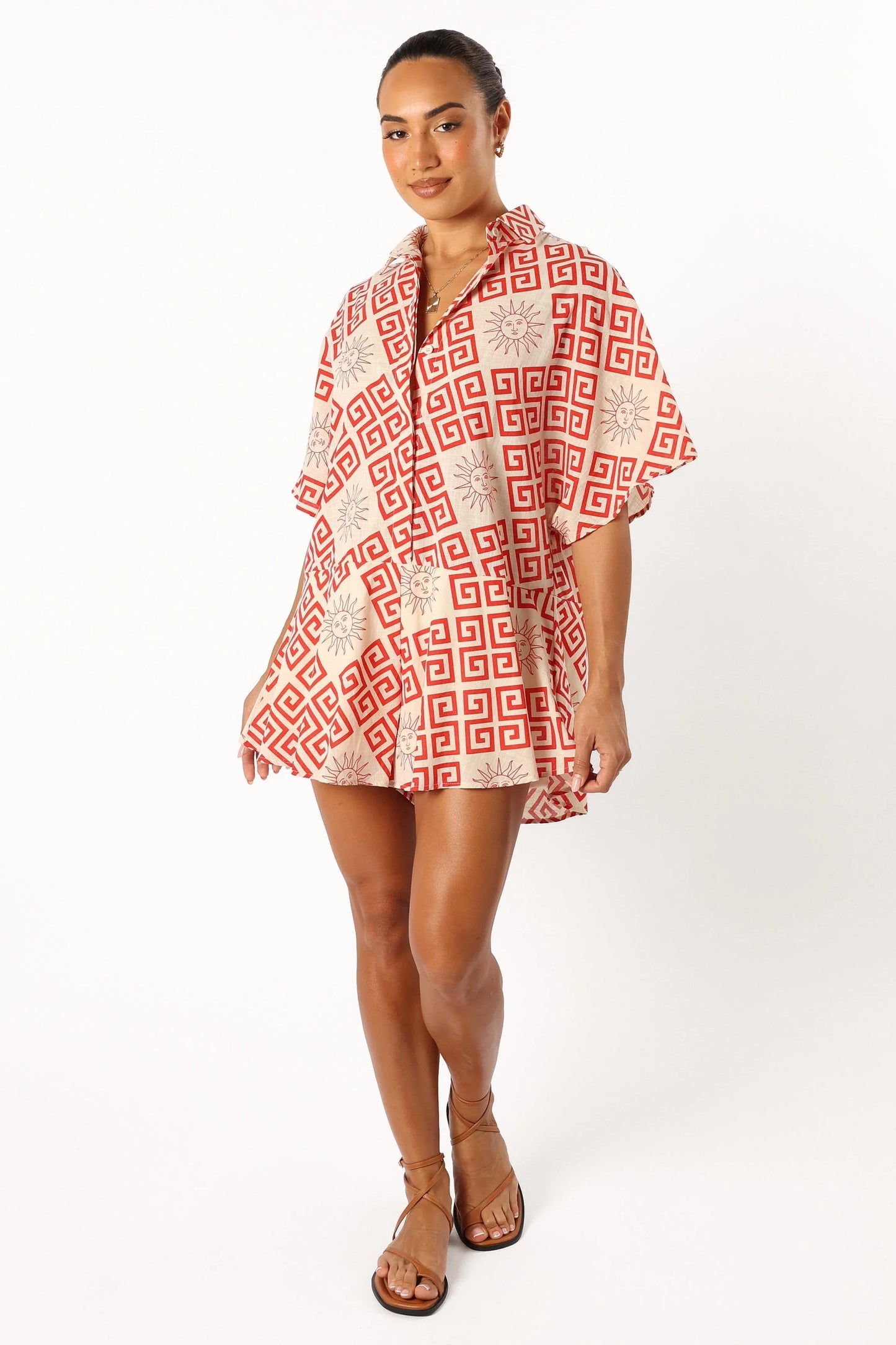 Sebastian Romper Beige Red