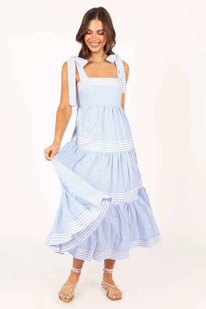 Bella Maxi Dress Blue Stripe