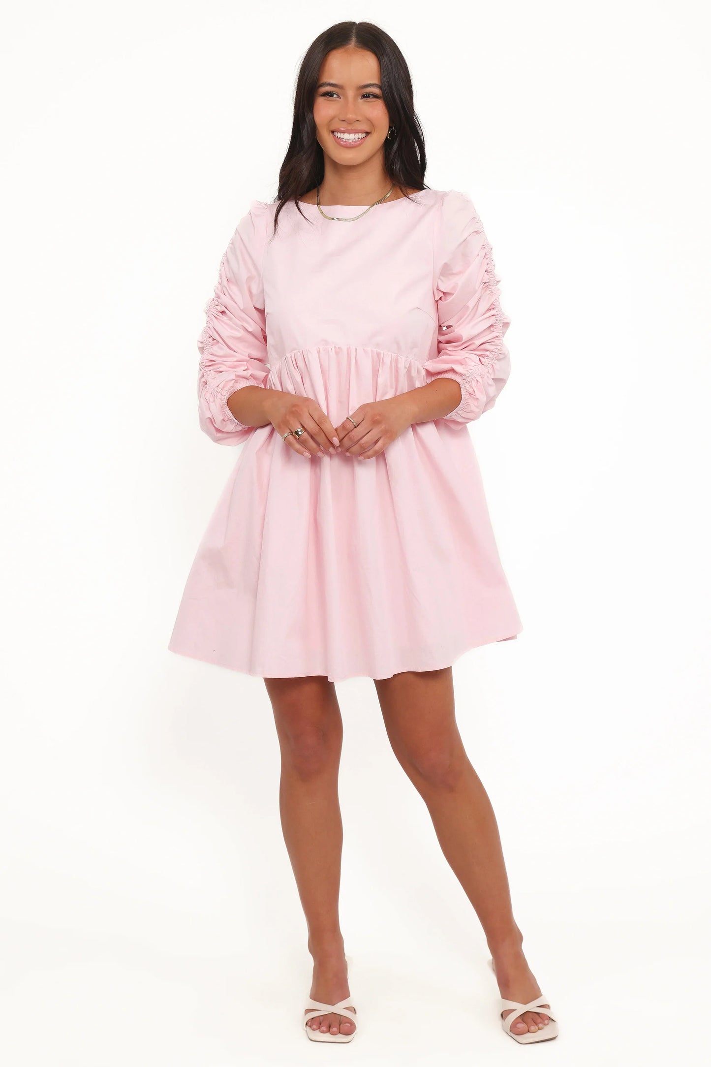 Micaela Long Sleeve Mini Dress Pink