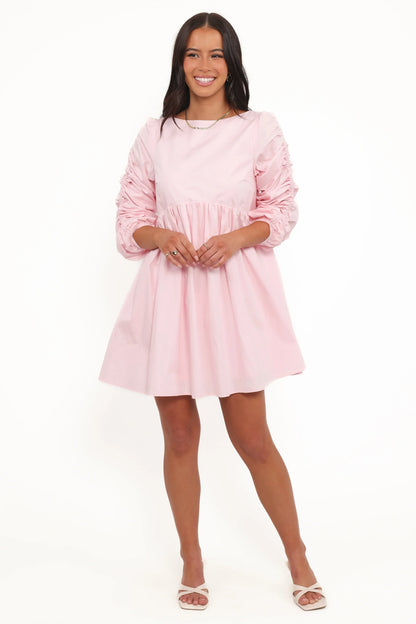 Micaela Long Sleeve Mini Dress Pink