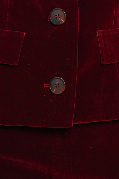 Lainey Velvet Cropped Jacket Burgundy