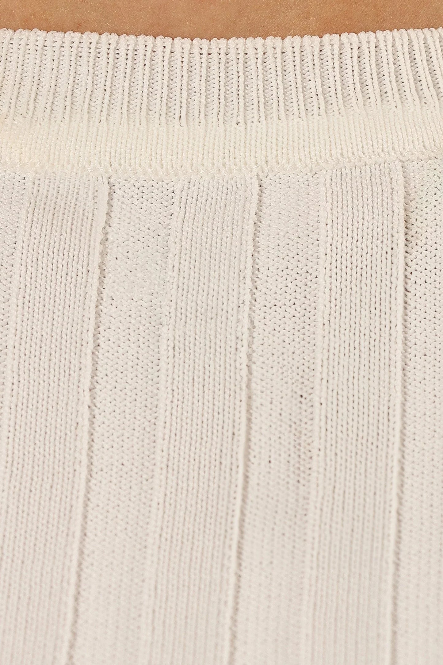 Aneesa Wide Rib Knit Top White