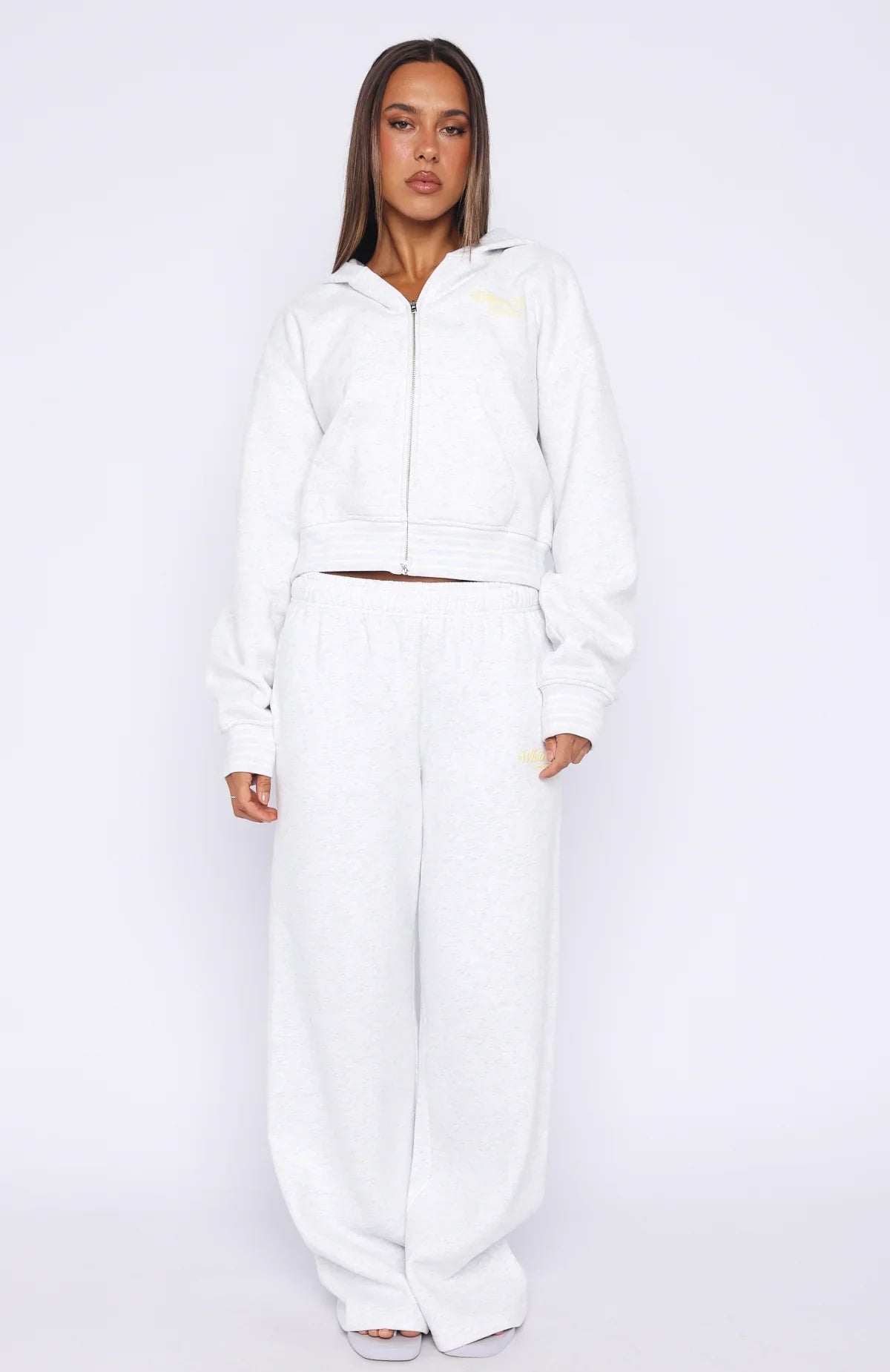 Verano Sixteen Fiorella Boxy Zip Front Hoodie Grey Marle
