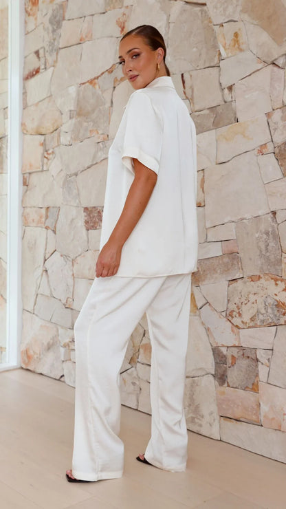 Imogen Button Pants Cream