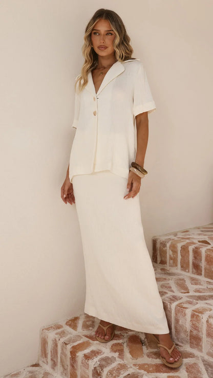 Razi Button Up Shirt Ivory
