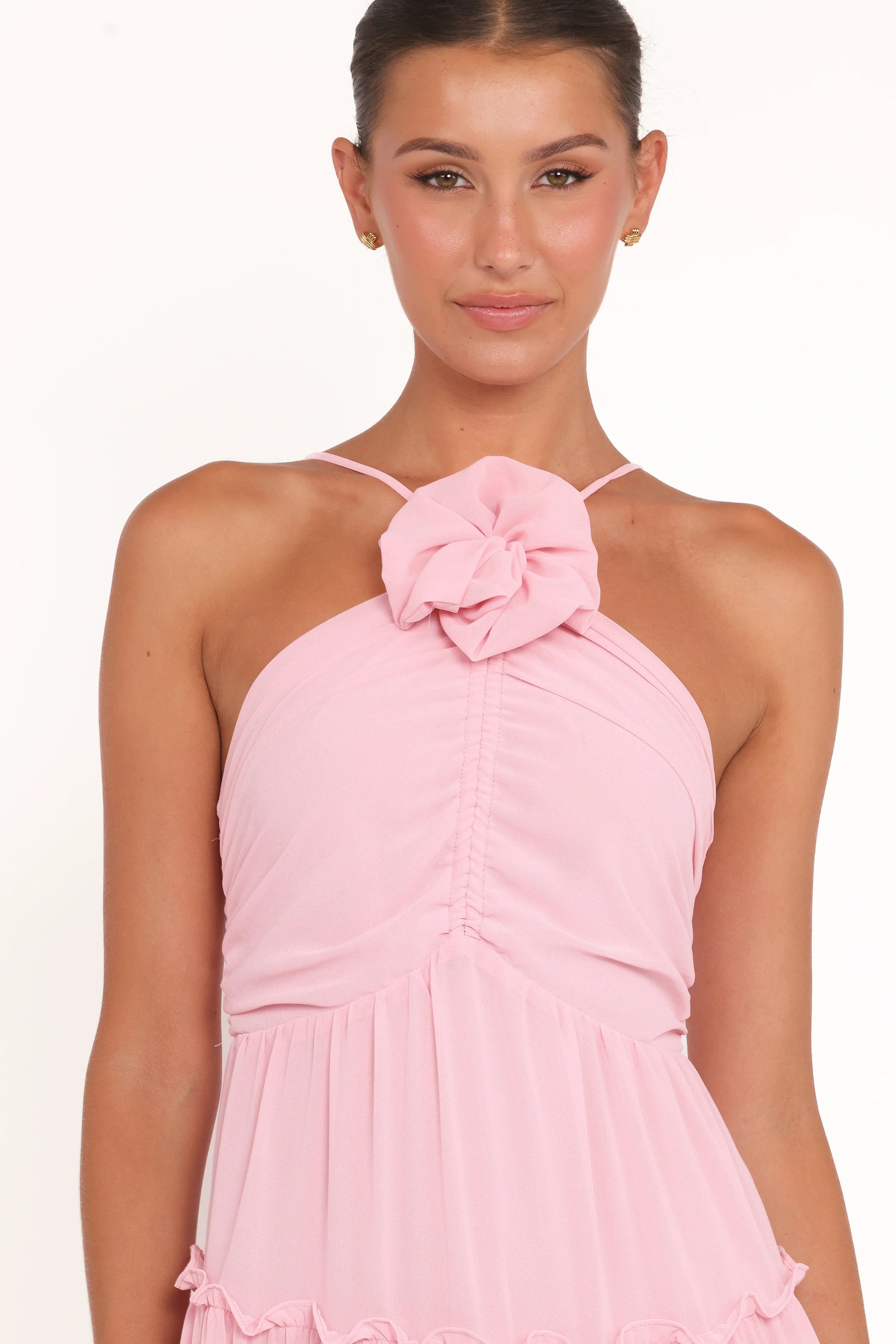 Dottie Halterneck Maxi Dress Pink