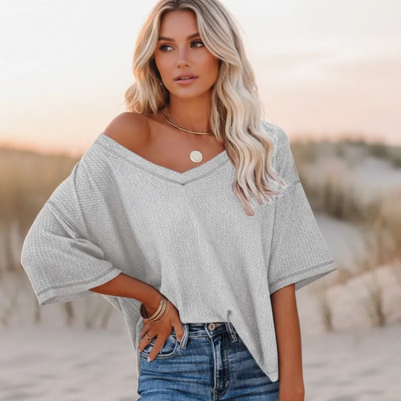 Oversized Casual V Neck Shirt