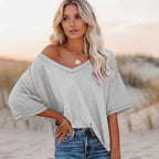 Oversized Casual V Neck Shirt