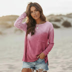 Colorful Ombre Long Sleeve Boho Shirt
