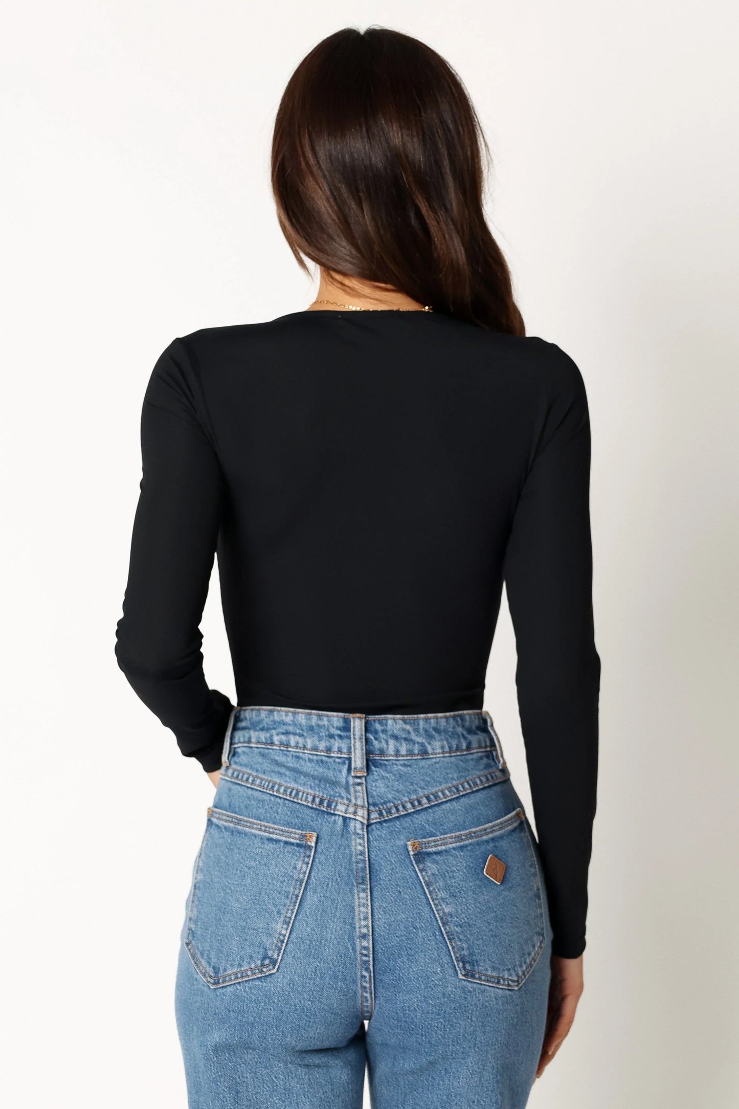 Pia Long Sleeve Bodysuit Black