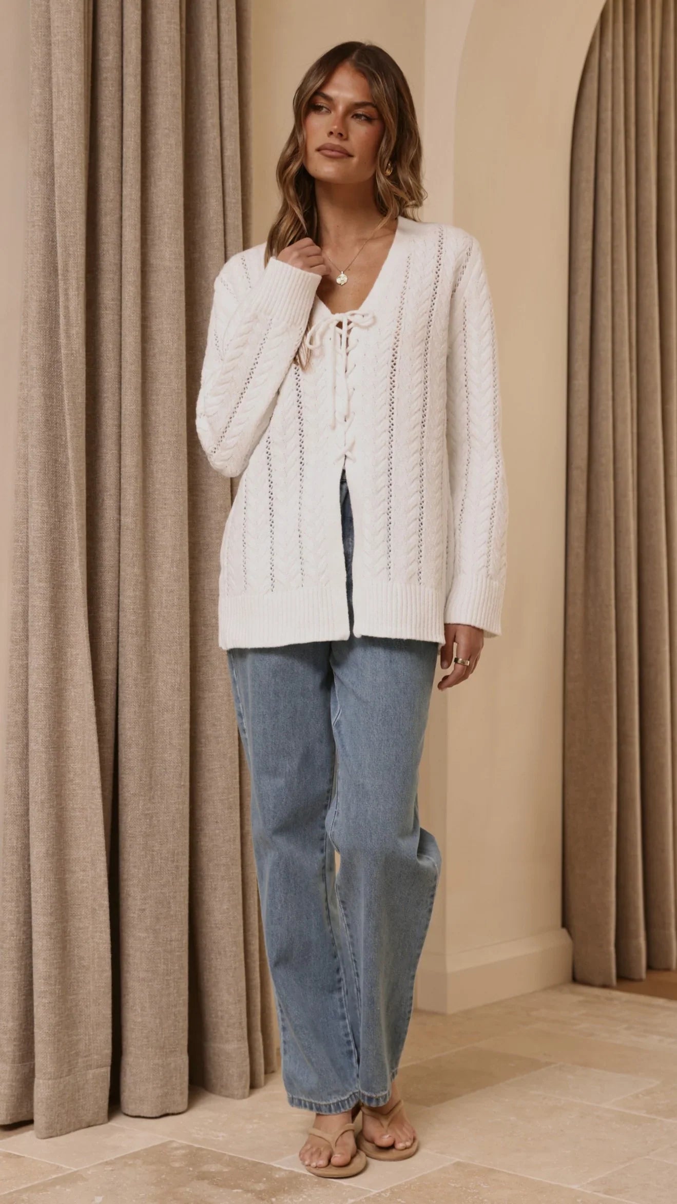 Georgia Knit Top White