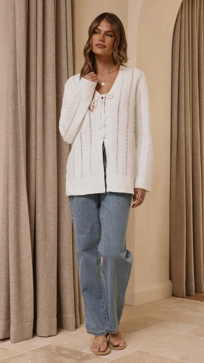 Georgia Knit Top White