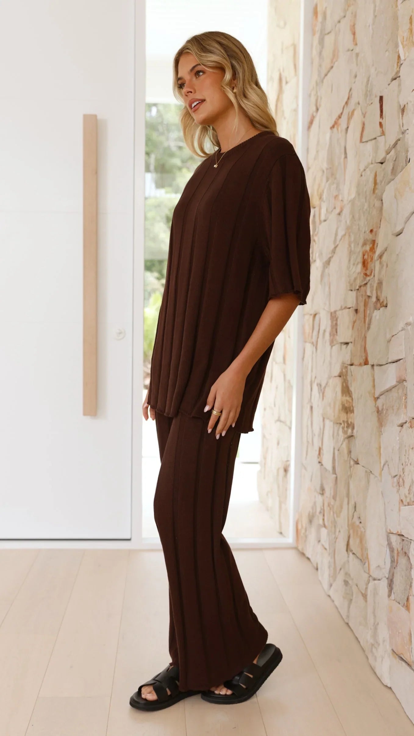 Bayu Knit Top Brown