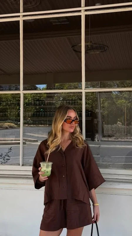 Luna Button Up Shirt Chocolate