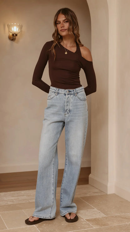 Romy Long Sleeve Top Chocolate